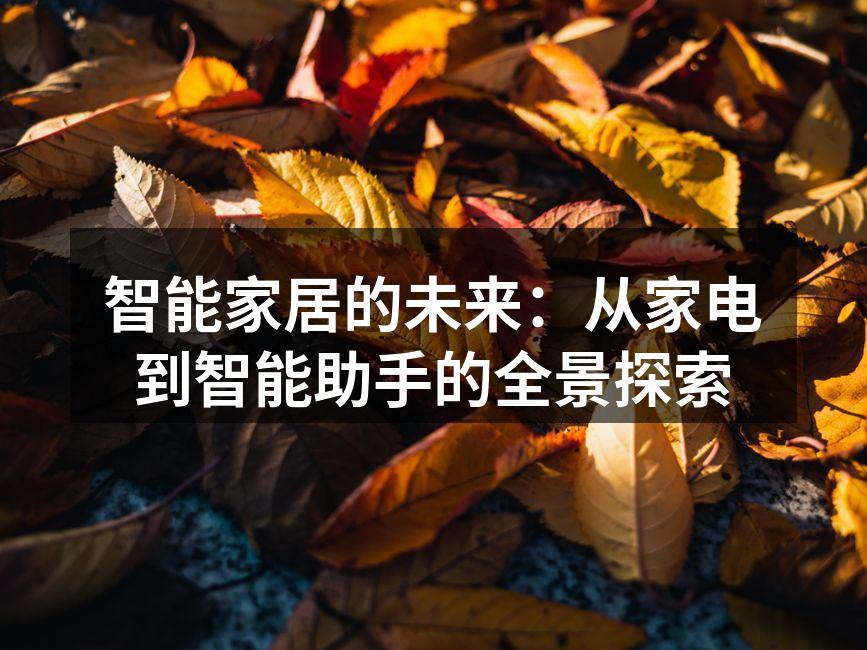 智能家居的未来：从家电到智能助手的全景探索